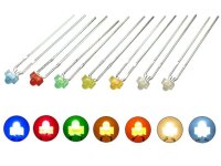 LED 1,8mm diffus blau rot gelb grün orange weiß warmweiß LEDs Set 70 Stück S564