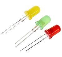LED 5mm Set rot gelb grün diffus Sortiment LEDs 30 Stück Leuchtdioden S502
