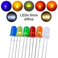LED 3mm 5mm rund diffus farbig klar 10 20 50 100 Stück Set Sortiment zur Auswahl