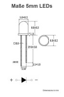 LED 3mm 5mm rund diffus farbig klar 10 20 50 100 Stück Set Sortiment zur Auswahl