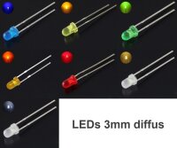 LED 3mm 5mm rund diffus farbig klar 10 20 50 100 Stück Set Sortiment zur Auswahl