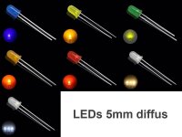 LED 3mm 5mm rund diffus farbig klar 10 20 50 100...
