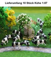 H0 Tiere Pferde Kühe Schafe Bauernhof Figuren je 10 Stück 3 Sets zur Auswahl