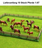 H0 Tiere Pferde Kühe Schafe Bauernhof Figuren je 10 Stück 3 Sets zur Auswahl