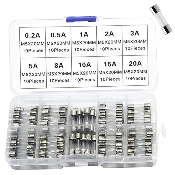 Glassicherung Feinsicherungen 100x Glas Sicherung 5x20mm Kfz Set Sortiment GK04
