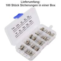 Glassicherung Feinsicherungen 100x Glas Sicherung 5x20mm Kfz Set Sortiment GK04