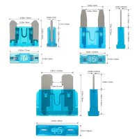 Kfz Sicherungen 180 tlg Set 11mm 19mm Mini Micro Standard Flachsicherungen GK02