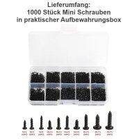 kleine Schrauben Kreuzschlitz M1 M1.2 M1.4 M1.7 1000 Stück Set Holz Metall GK06