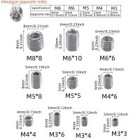 Madenschrauben Metrisch Gewindestifte M3 M4 M5 M6 M8 Sortiment 200-tlg Set GK05