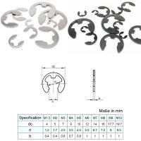 E-Ringe Sicherungsring Sprengring 120 Stück Sortiment 1,5-10 mm Seegering E-Clip