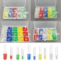 LED 3mm 5mm Sortiment 200 / 500 Stück blau gelb...