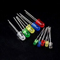 LED 3mm 5mm Sortiment 200 / 500 Stück blau gelb grün rot weiß Set LEDs farbig
