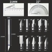 Bastelmesser Präzisionsmesser Set Skalpell Messer Ersatzklingen Modellbau A2058