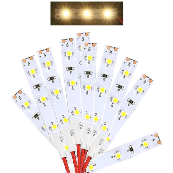 LED Hausbeleuchtung warmweiß mit Kabel 8-16V Beleuchtung Häuser 10 Stück S762