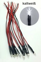 LED 2mm kurz 9 12 14 16 19 24 V Kabel Widerstand angelötet verkabelt 10 Stück