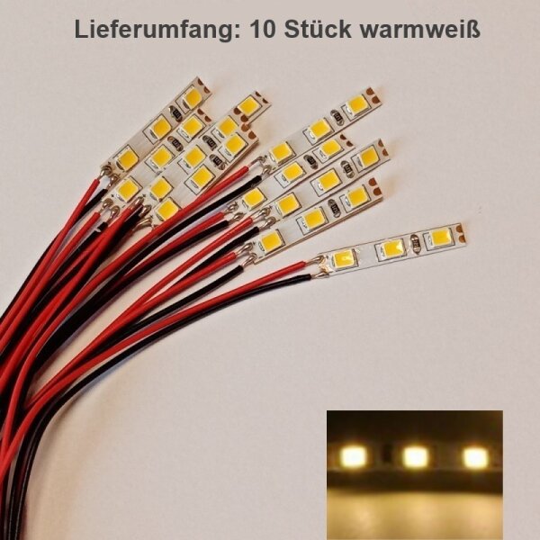 Mini LED Beleuchtung Hausbeleuchtung mit Kabel Licht Gebäude RC H0 TT N 10 Stück Warmweiß