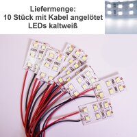 LED Beleuchtung Hausbeleuchtung mit / ohne Kabel Licht Gebäude RC G H0 10 Stück