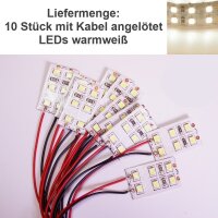 LED Beleuchtung Hausbeleuchtung mit / ohne Kabel Licht Gebäude RC G H0 10 Stück