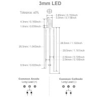 Duo LED Bicolor 3mm 5mm 3 Pin gem. Anode Kathode rot/grün rot/blau LEDs 10 Stück