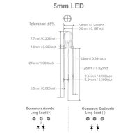 Duo LED Bicolor 3mm 5mm 3 Pin gem. Anode Kathode rot/grün rot/blau LEDs 10 Stück