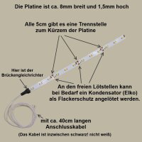 LED Waggonbeleuchtung Innenbeleuchtung 20cm 25cm Beleuchtung Waggons H0 TT N