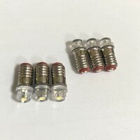 LED Lämpchen E5,5 Sockel Gewinde Fassung E5.5 LEDs 3-24V AC/DC Modellbau H0 TT N