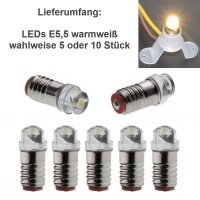 LED Lämpchen E5,5 Sockel Gewinde Fassung E5.5 LEDs...