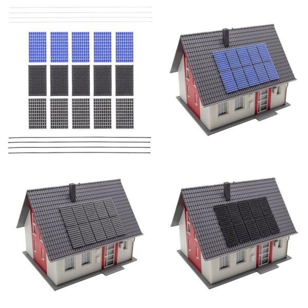 Photovoltaikmodule Solarmodule H0 mit Unterkonstruktion 1:87 10 Stück 4 Schienen