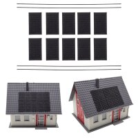 Photovoltaikmodule Solarmodule H0 mit Unterkonstruktion 1:87 10 Stück 4 Schienen