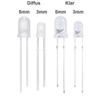 Duo LED Bicolor 3mm 5mm 2 Pin rot/grün rot/blau diffus klar LEDs 10 Stück