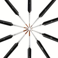 Pinselset 10 teilig fein Modellbau Acryl Hobby Malpinsel Malen nach Zahlen A2097