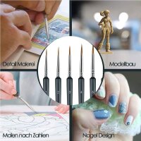 Pinselset 10 teilig fein Modellbau Acryl Hobby Malpinsel Malen nach Zahlen A2097