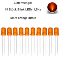 Blink LEDs 3mm 5mm Blinker Blinklicht LED blinkend 1,5Hz 90x pro Minute 10 Stück