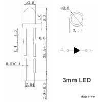 Blink LEDs 3mm 5mm Blinker Blinklicht LED blinkend 1,5Hz 90x pro Minute 10 Stück