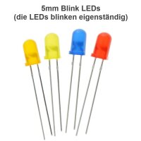 Blink LEDs 3mm 5mm Blinker Blinklicht LED blinkend 1,5Hz 90x pro Minute 10 Stück