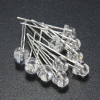 LED 5mm 4,8mm Flachkopf Kurzkopf klar straw hat Strohhut LEDs 10 20 50 100 Stück