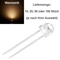 LED 5mm 4,8mm Flachkopf Kurzkopf klar straw hat Strohhut...