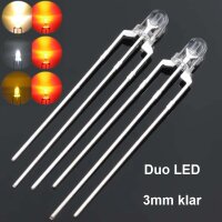 Duo LED 3mm bicolor LEDs 3-Pin digital Lichtwechsel Licht Loks Triebwagen H0 TT