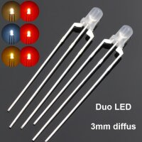 Duo LED 3mm bicolor LEDs 3-Pin digital Lichtwechsel Licht Loks Triebwagen H0 TT