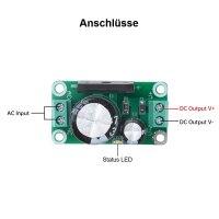 Gleichrichter Brückengleichrichter Spannungswandler 8A AC/DC 0-20V AC mit Elko