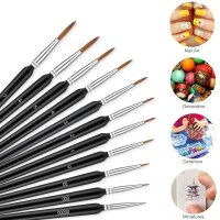 Pinselset 11 teilig fein Modellbau Acryl Hobby Malpinsel Malen nach Zahlen A2091
