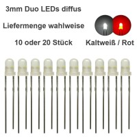Duo LED 3mm bicolor LEDs 2pin Beleuchtung Lichtwechsel Loks Triebwagen H0 TT 1 0