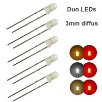 Duo LED 3mm bicolor LEDs 2pin Beleuchtung Lichtwechsel Loks Triebwagen H0 TT 1 0