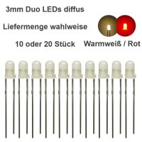 Duo LED 3mm bicolor LEDs 2pin Beleuchtung Lichtwechsel...