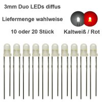 Duo LED 3mm bicolor LEDs 2pin Beleuchtung Lichtwechsel...