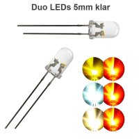 Duo LED 5mm bicolor LEDs 2-pin Lichtwechsel Beleuchtung Loks Triebwagen H0 G 1 0