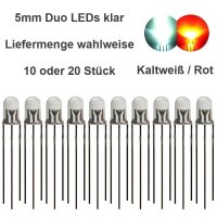 Duo LED 5mm bicolor LEDs 3-pin DIGITAL Lichtwechsel Loks Zug Triebwagen G 1 0 H0