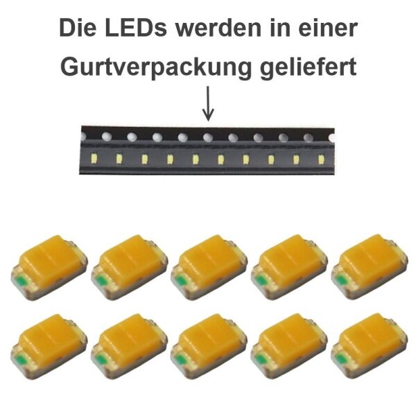 DUO LED SMD 0605 Weiß / Rot Mit Kabel Lichtwechsel Loks Digital 10 St