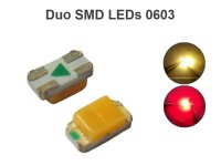 DUO LED 0603 bicolor SMD warmweiß / rot Lichtwechsel Loks Wendezug 10 Stück S439