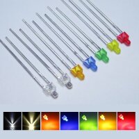 LED 2mm diffus klar kurzer Kopf Miniatur Mini LEDs 7...